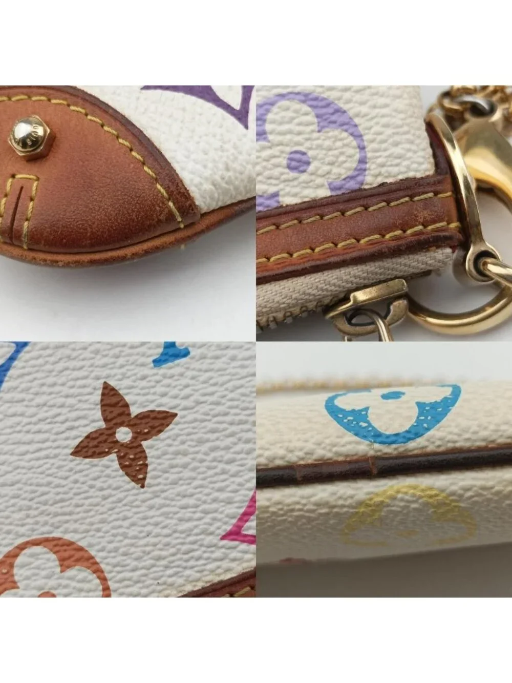 Louis Vuitton Pochette Mirror MM Blanc Monogram Multicolor Shoulder Bag